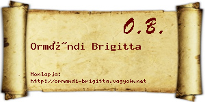 Ormándi Brigitta névjegykártya
